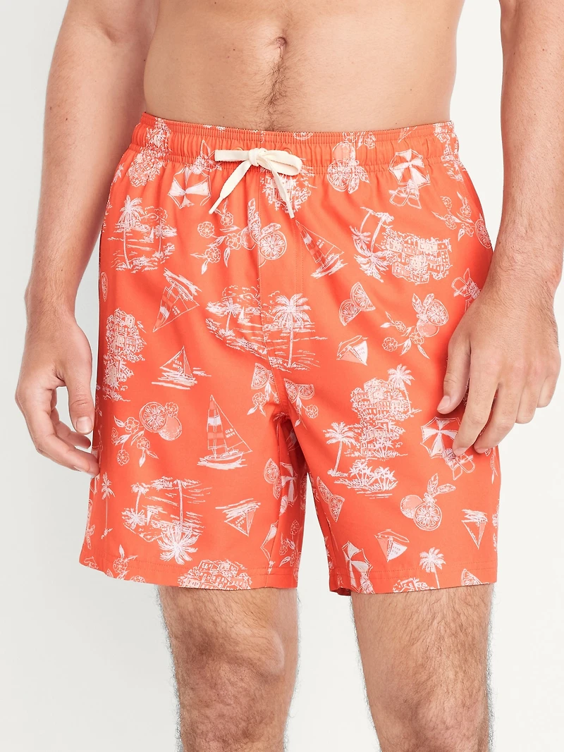 Printed Swim Trunks -- 7-inch inseam