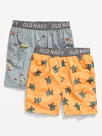 Printed Jersey-Knit Pajama Jogger Shorts for Boys