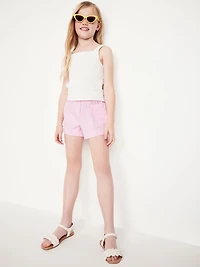Loose Double-Weave Utility Shorts for Girls