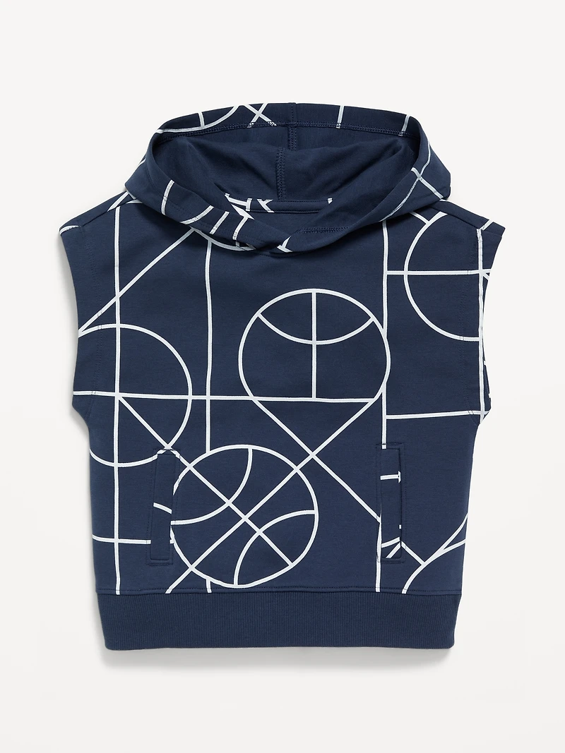 Dynamic Fleece Oversized Sleeveless Hooded Sweatshirt for Toddler Boys