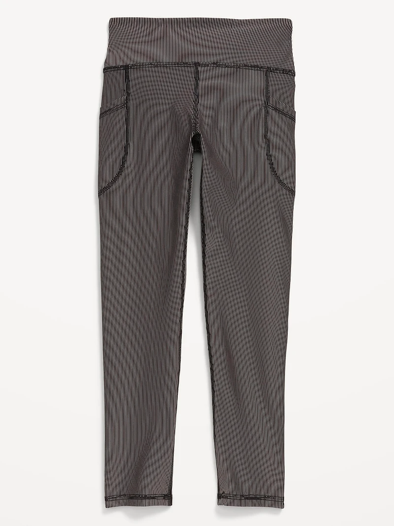 High-Waisted PowerSoft Ribbed Performance 7/8 Leggings for Girls
