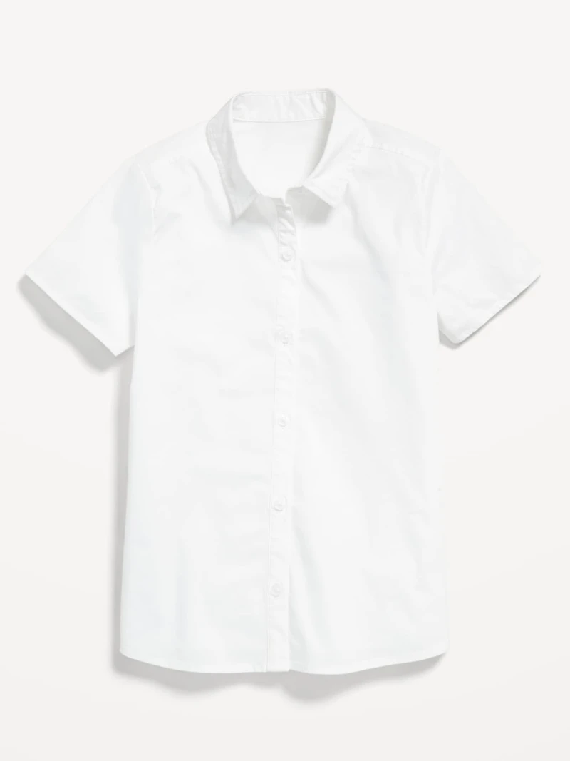 School Uniform Short-Sleeve Poplin Shirt for Girls