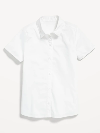 School Uniform Short-Sleeve Poplin Shirt for Girls