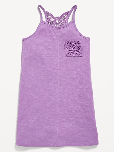 Sleeveless Crochet Racerback Dress for Toddler Girls