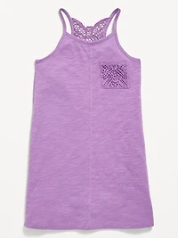 Sleeveless Crochet Racerback Dress for Toddler Girls
