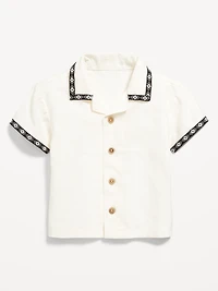 Short-Sleeve Linen-Blend Shirt for Baby