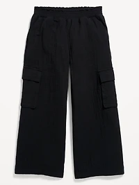 Double-Weave Wide-Leg Cargo Pants for Girls