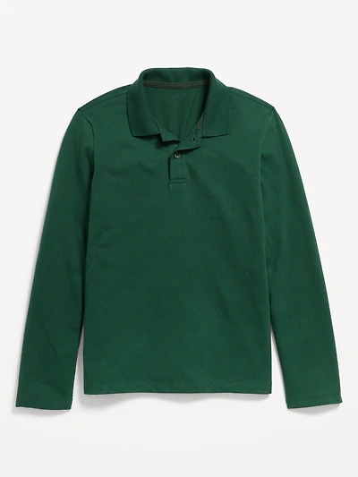 School Uniform Long-Sleeve Polo Shirt for Boys