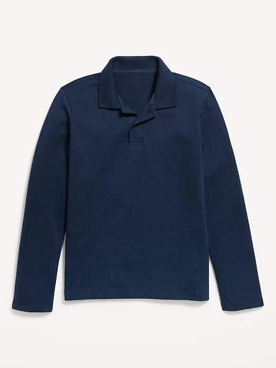School Uniform Long-Sleeve Polo Shirt for Boys