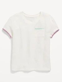 Softest Stitch-Trim Pocket T-Shirt for Girls