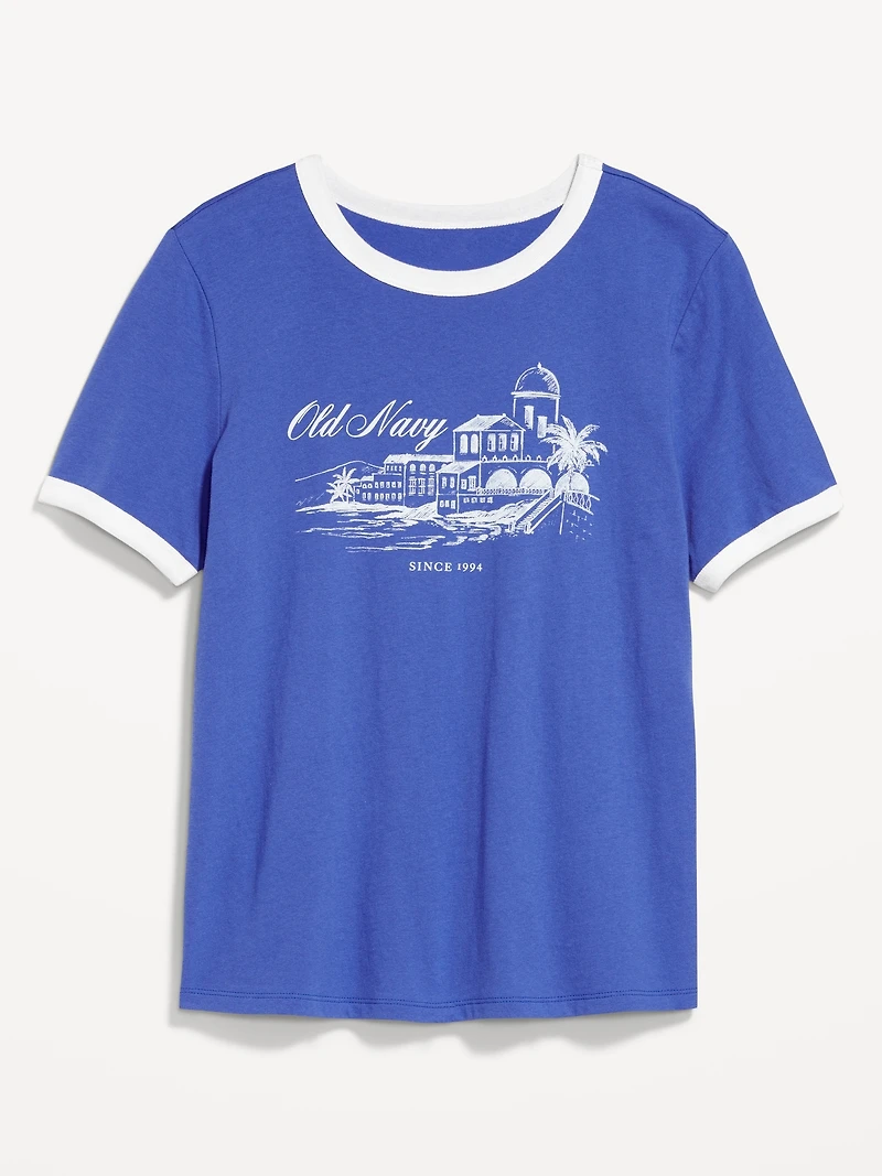 EveryWear Logo-Graphic Ringer T-Shirt