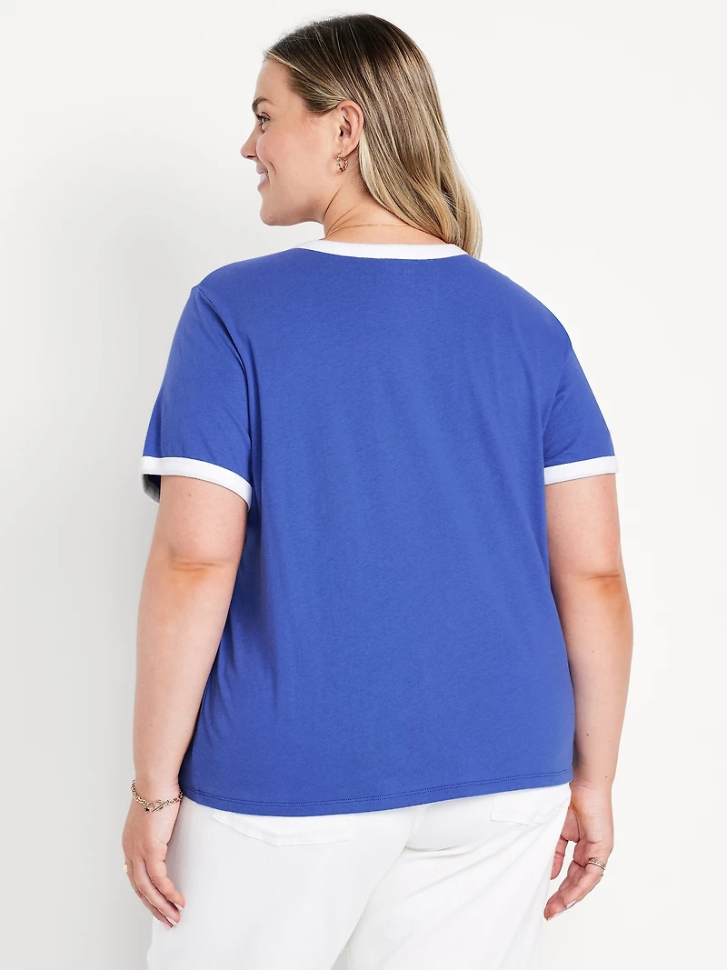 EveryWear Logo-Graphic Ringer T-Shirt