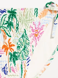 Mid-Rise Textured String Bikini Swim Bottoms