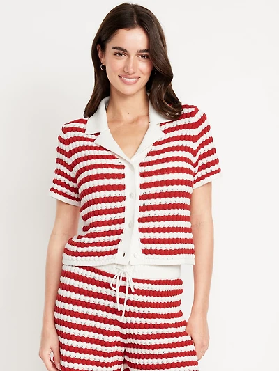 Button-Down Crochet Sweater