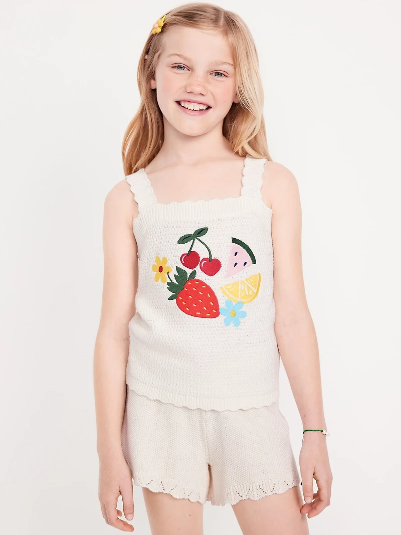 Sleeveless Sweater-Knit Tank Top for Girls