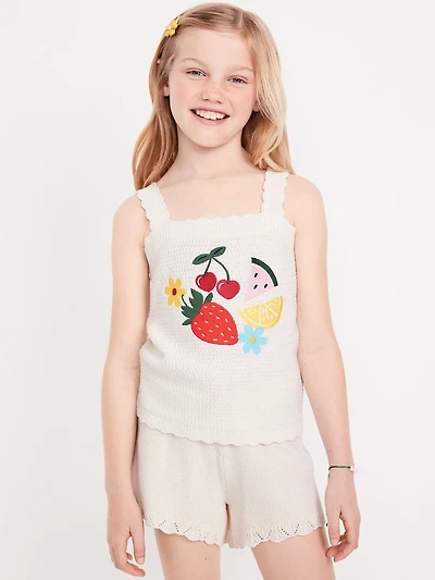Sleeveless Sweater-Knit Tank Top for Girls