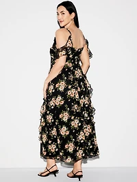The Occasion by Old Navy Off-Shoulder Ruffle Chiffon Maxi Dress