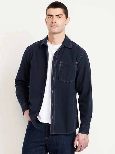 Contrast Stitch Workwear Shirt