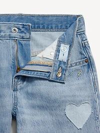 Super Baggy Wide-Leg Embroidered Jeans for Girls