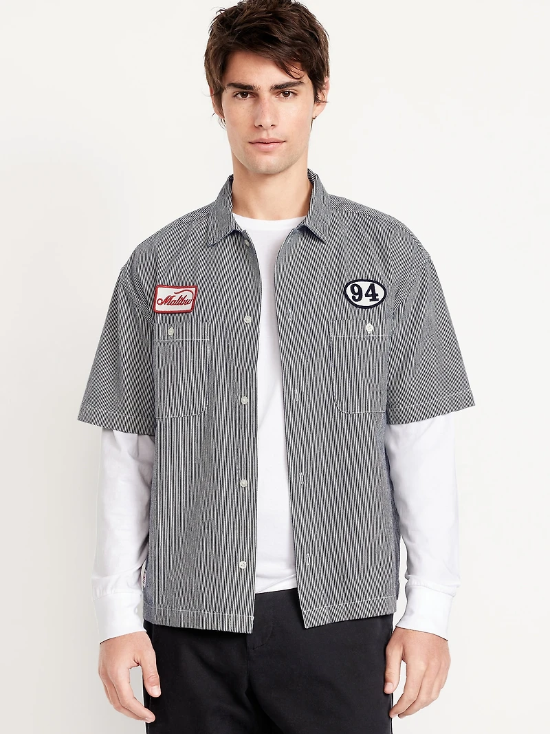Cropped Utility Dobby Shirt