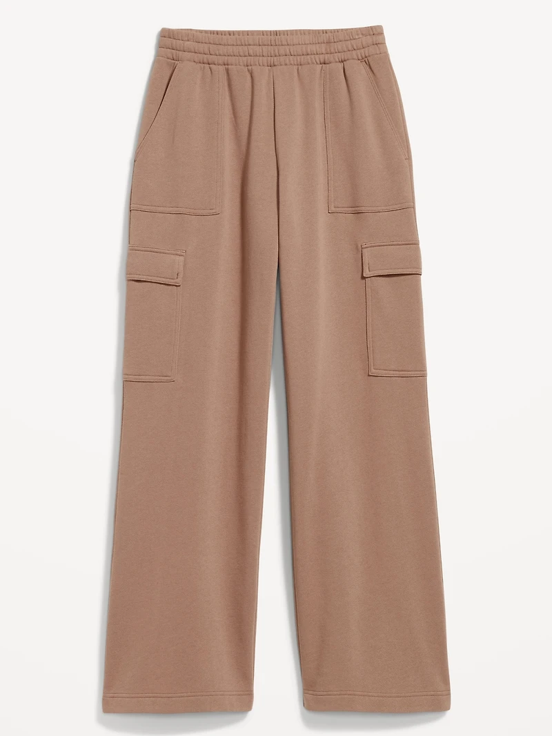 High-Waisted SoComfy Cargo Wide-Leg Sweatpants