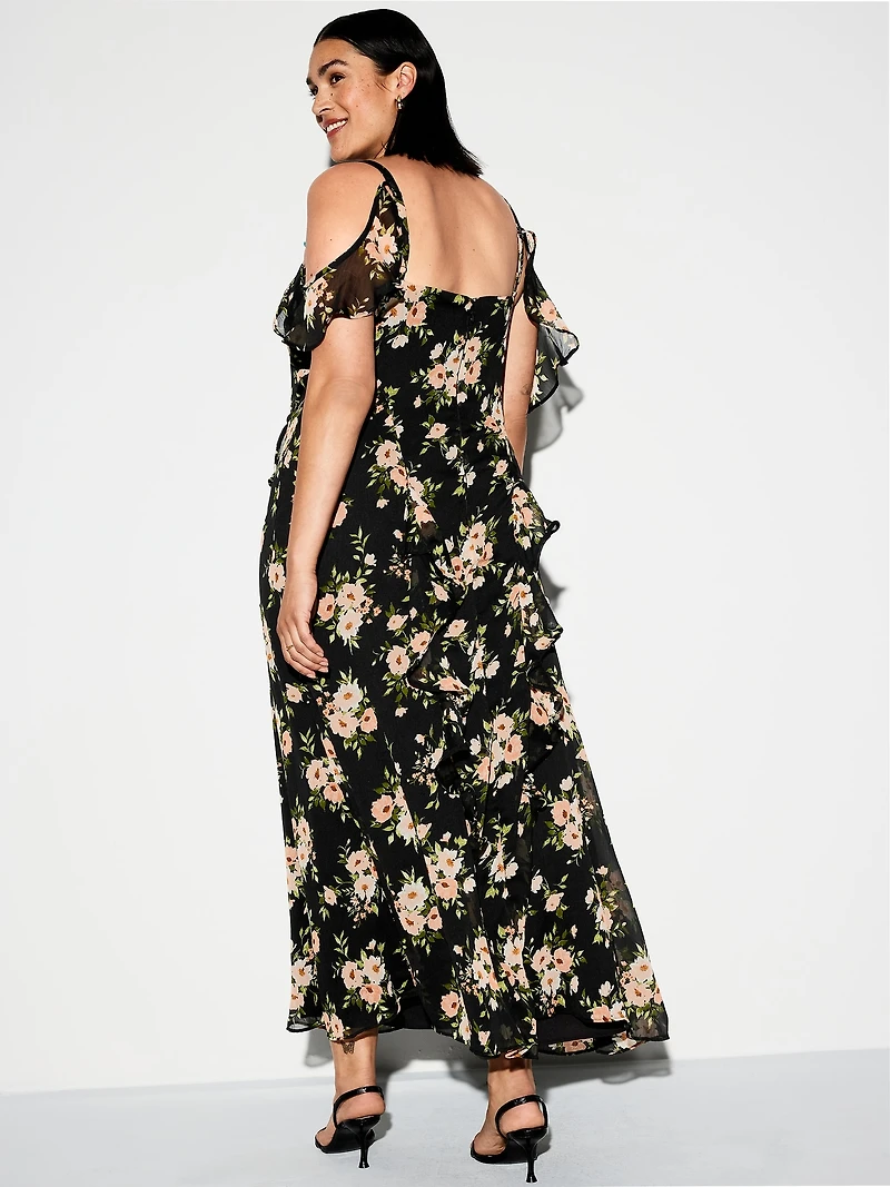 The Occasion by Old Navy Off-Shoulder Ruffle Chiffon Maxi Dress