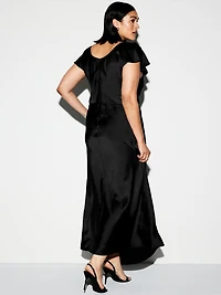 The Occasion by Old Navy Flutter-Sleeve Keyhole Satin Maxi Dress