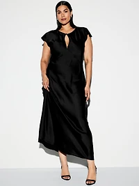 The Occasion by Old Navy Flutter-Sleeve Keyhole Satin Maxi Dress