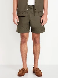 Eyelet-Hem Twill Shorts - 7-inch inseam