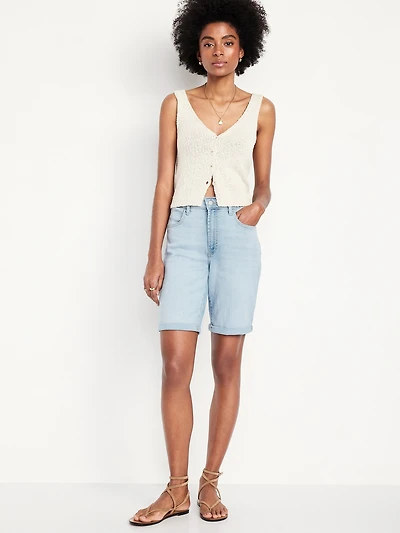 High-Waisted Wow Jean Shorts -- 9-inch inseam