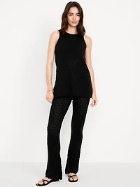 High-Waisted Crochet Flare Pants