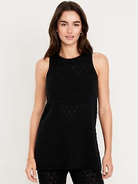Sleeveless Crochet Tunic Sweater