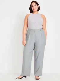 Extra High-Waisted Linen-Blend Taylor Wide-Leg Trouser Pants