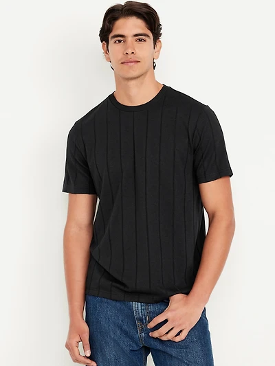 Crew-Neck Ribbed T-Shirt