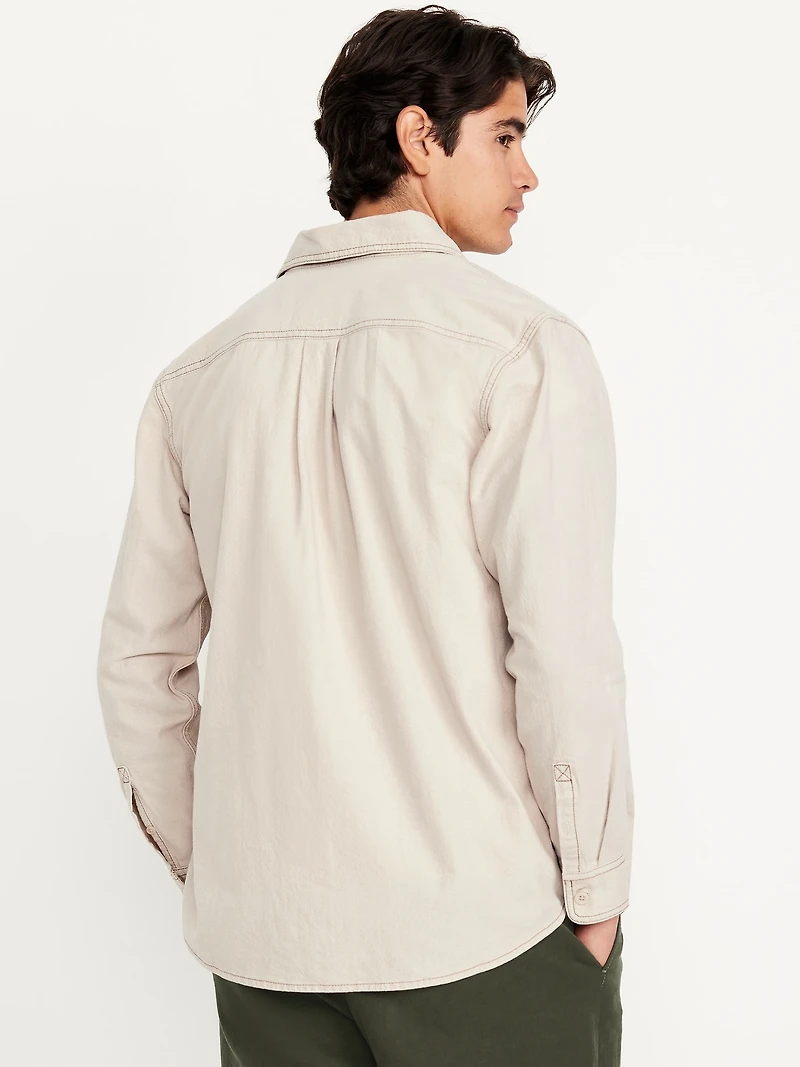 Contrast Stitch Workwear Shirt