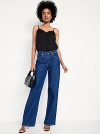 Lace-Trim Satin Cami Top