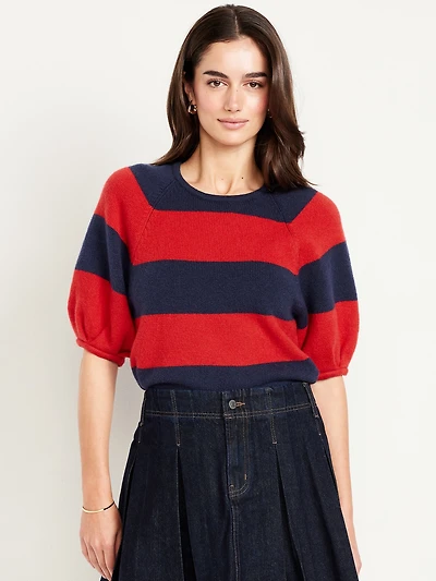 SoSoft Cropped Puff-Sleeve Sweater