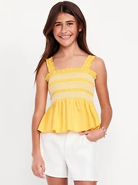 Smocked Peplum Tank Top for Girls
