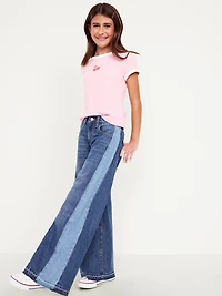 Super Baggy Two-Tone Wide-Leg Jeans for Girls