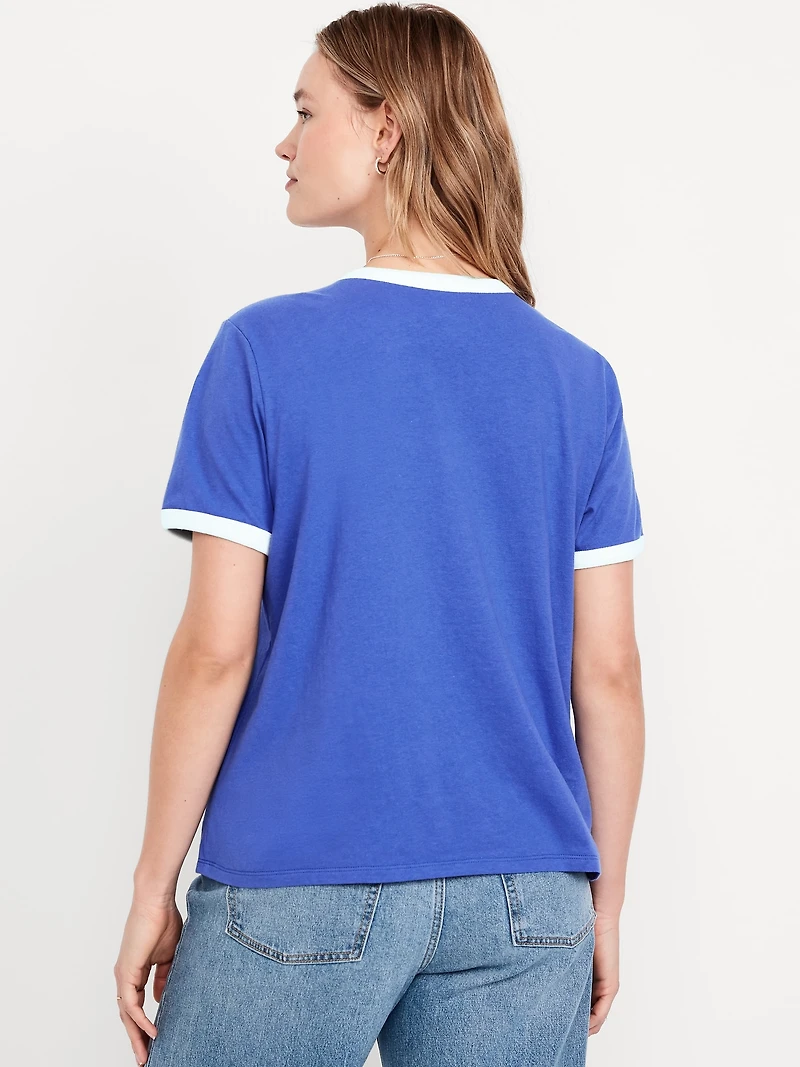 EveryWear Logo-Graphic Ringer T-Shirt