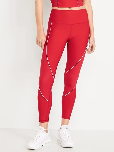 High-Waisted PowerSoft Rib Mix 7/8 Leggings