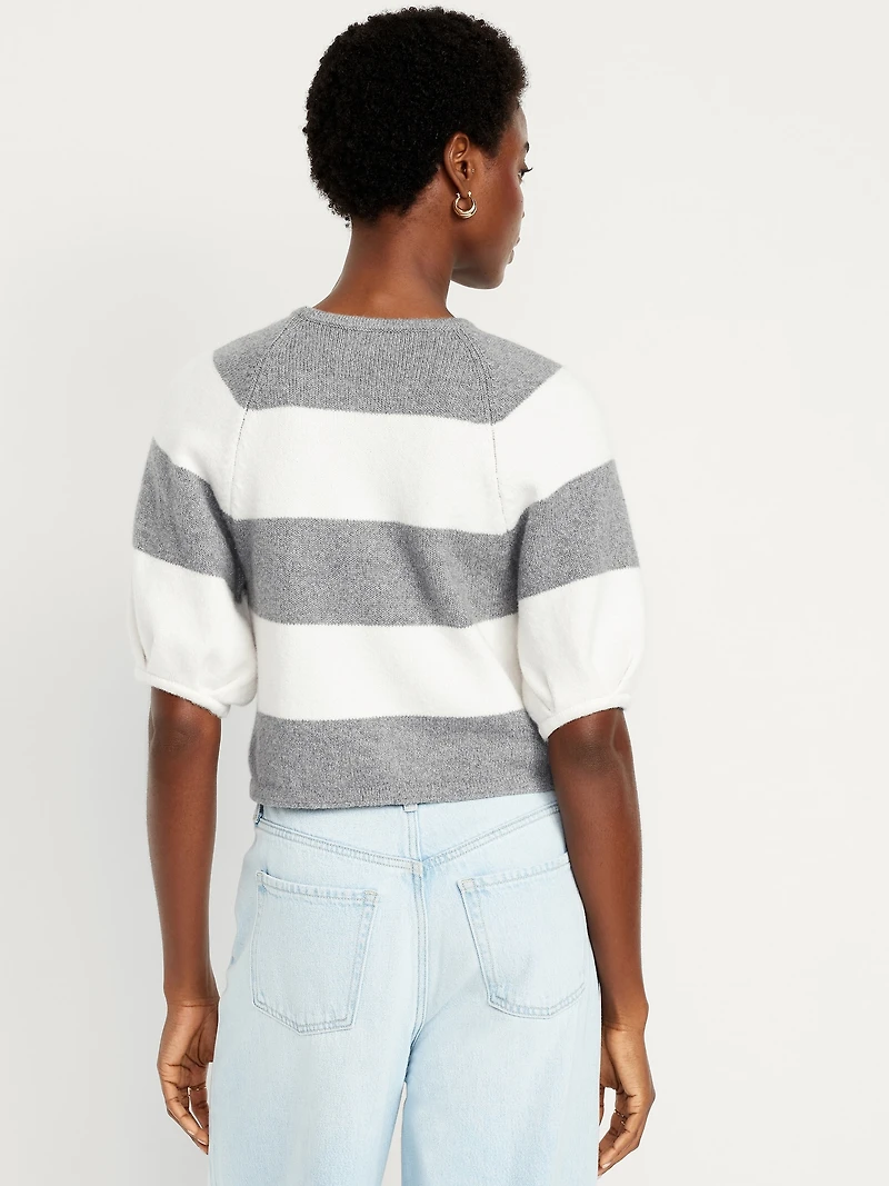SoSoft Cropped Puff-Sleeve Sweater