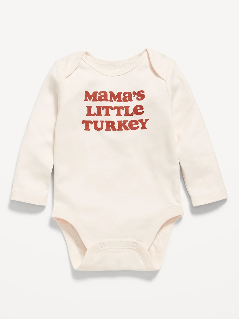 Long-Sleeve Unisex Graphic Bodysuit for Baby