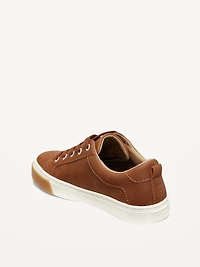 Faux-Leather Gender-Neutral Lace-Up Sneakers for Kids