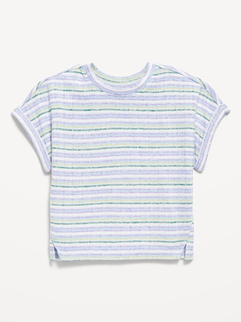 Printed Dolman-Sleeve Rib-Knit T-Shirt for Toddler Girls