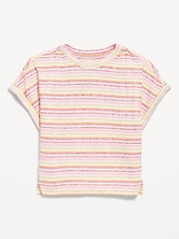 Printed Dolman-Sleeve Rib-Knit T-Shirt for Toddler Girls