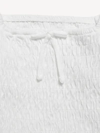 Short Puff-Sleeve Smocked Top for Girls