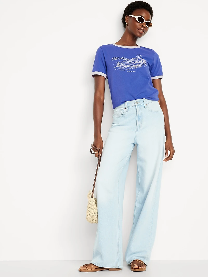 EveryWear Logo-Graphic Ringer T-Shirt