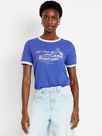 EveryWear Logo-Graphic Ringer T-Shirt