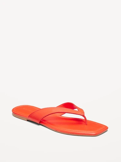 Faux-Leather Flip Flop for Women
